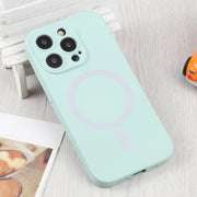 For iPhone 16 Plus Liquid Silicone Magsafe Phone Case(Light Cyan)