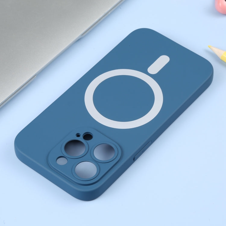 For iPhone 16 Liquid Silicone Magsafe Phone Case(Blue)