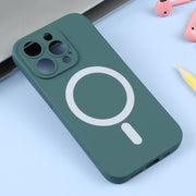 For iPhone 16 Liquid Silicone Magsafe Phone Case(Dark Green)
