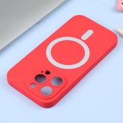For iPhone 16 Liquid Silicone Magsafe Phone Case(Red)