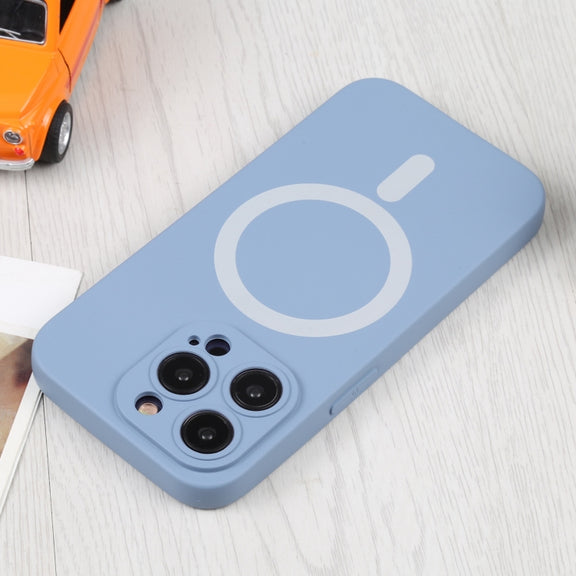 For iPhone 16 Liquid Silicone Magsafe Phone Case(Lavender Grey)