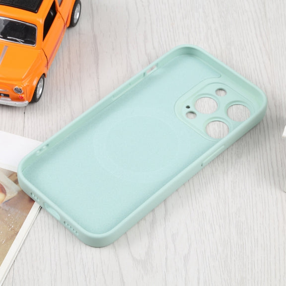 For iPhone 16 Liquid Silicone Magsafe Phone Case(Light Cyan)