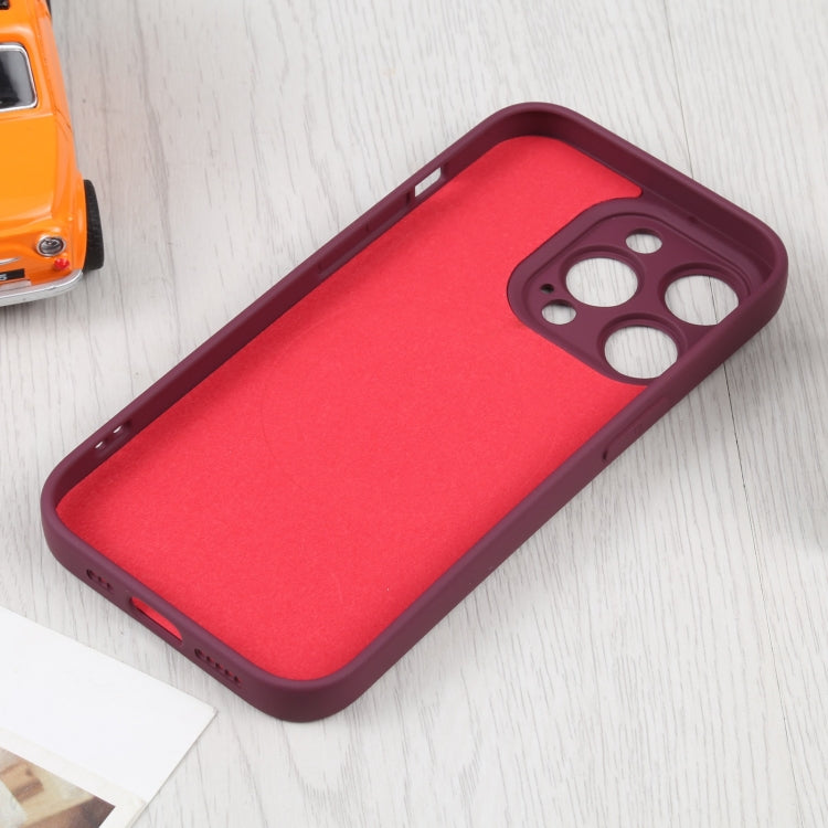 For iPhone 16 Liquid Silicone Magsafe Phone Case(Wine Red)