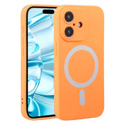 For iPhone 16 Liquid Silicone Magsafe Phone Case(Orange)