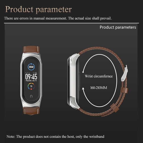 For Xiaomi Mi Band 8 Mijobs CS Case Microfiber PU Leather Watch Band(Brown Gold)