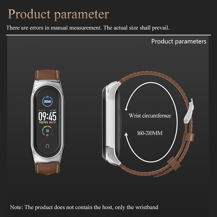 For Xiaomi Mi Band 8 Mijobs CS Case Microfiber PU Leather Watch Band(Brown Gold)