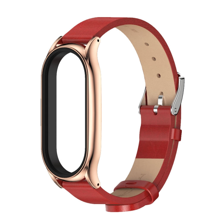 For Xiaomi Mi Band 8 Mijobs Plus Case Microfiber PU Leather Watch Band(Red Rose Gold) - free shipping - PMc TechLife - Order now!