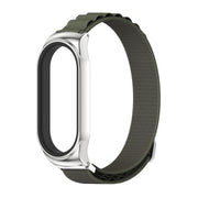 For Xiaomi Mi Band 8 Mijobs CS Case Nylon Breathable Watch Band(Army Green Silver)