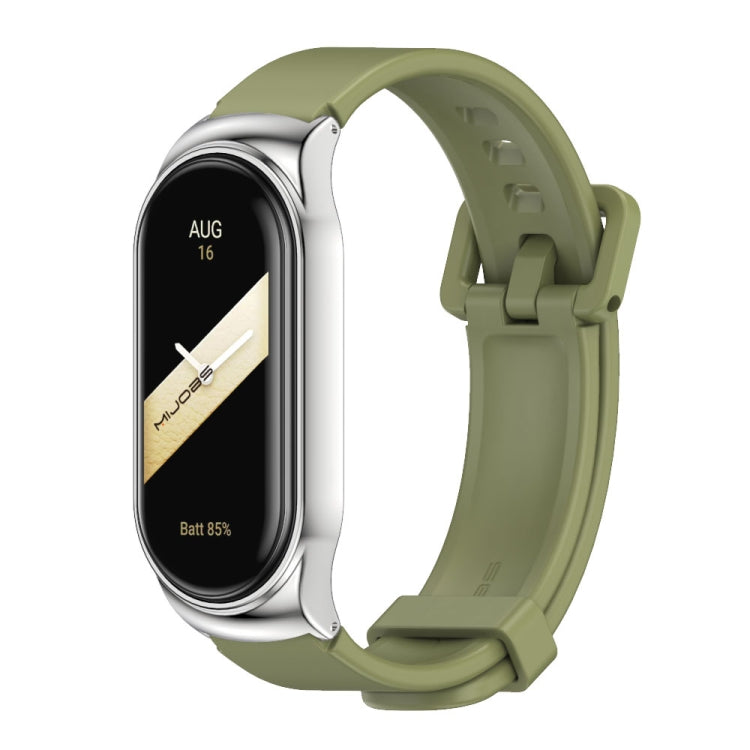 For Xiaomi Mi Band 8 Mijobs CS Case Silicone Watch Band(Army Green Silver) - free shipping - PMc TechLife - Order now!