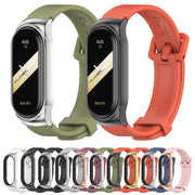 For Xiaomi Mi Band 8 Mijobs CS Case Silicone Watch Band(Pink Rose Gold)