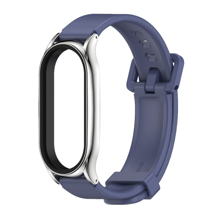 For Xiaomi Mi Band 8 Mijobs Plus Case Silicone Watch Band(Midnight Blue Silver) - free shipping - PMc TechLife - Order now!