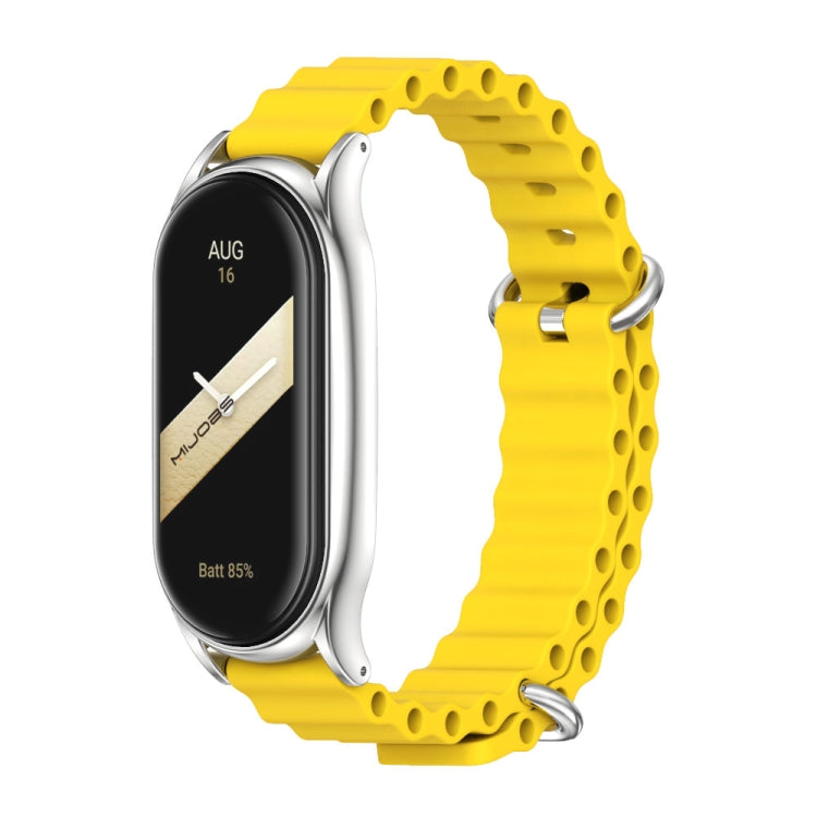 For Xiaomi Mi Band 8 Mijobs Plus Case Marine Silicone Breathable Watch Band(Yellow Silver) - free shipping - PMc TechLife - Order now!
