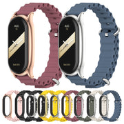 For Xiaomi Mi Band 8 Mijobs Plus Case Marine Silicone Breathable Watch Band(Yellow Silver)