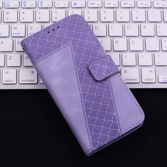 For Honor Magic6 Pro Seven-shaped Embossed Leather Phone Case(Purple)