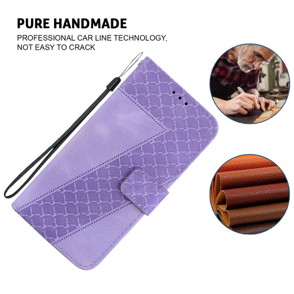 For Honor Magic6 Pro Seven-shaped Embossed Leather Phone Case(Purple)