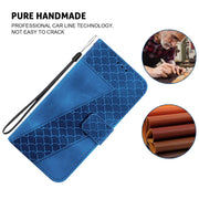 For Honor Magic6 Pro Seven-shaped Embossed Leather Phone Case(Blue)