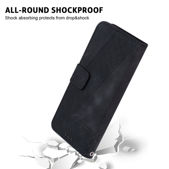 For Honor Magic6 Pro Seven-shaped Embossed Leather Phone Case(Black)
