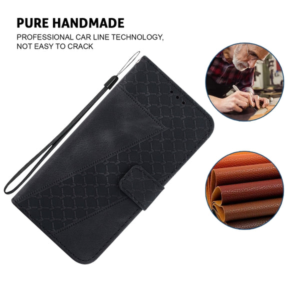 For Honor Magic6 Pro Seven-shaped Embossed Leather Phone Case(Black)