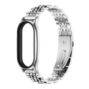 For Xiaomi Mi Band 8 Mijobs Plus Case Seven Bead Metal Stainless Steel Watch Band(Silver)
