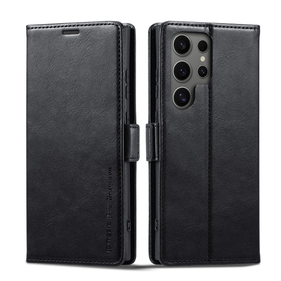 For Samsung Galaxy S24 Ultra LC.IMEEKE RFID Anti-theft Leather Phone Case(Black)