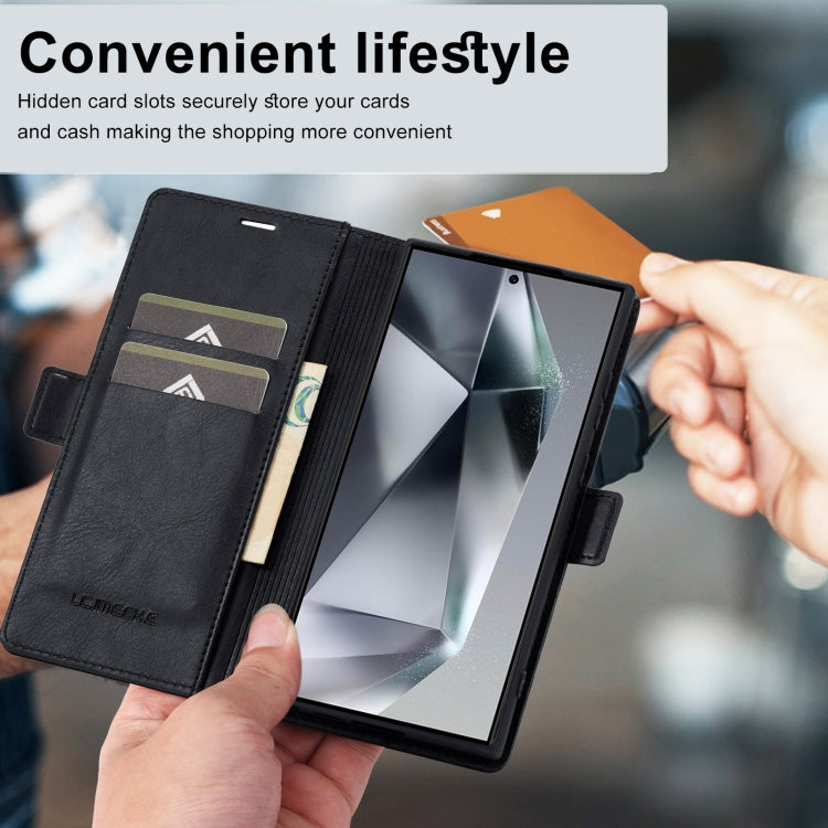 For Samsung Galaxy S24 Ultra LC.IMEEKE RFID Anti-theft Leather Phone Case(Black) - free shipping - PMC Jewellery - Order now!