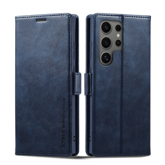 For Samsung Galaxy S24 Ultra LC.IMEEKE RFID Anti-theft Leather Phone Case(Blue)