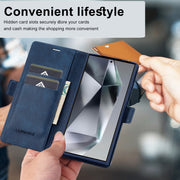 For Samsung Galaxy S24 Ultra LC.IMEEKE RFID Anti-theft Leather Phone Case(Blue)