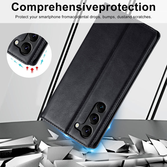 For Samsung Galaxy S24 LC.IMEEKE RFID Anti-theft Leather Phone Case(Black)
