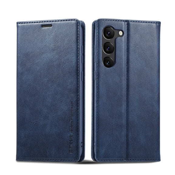 For Samsung Galaxy S24 LC.IMEEKE RFID Anti-theft Leather Phone Case(Blue)