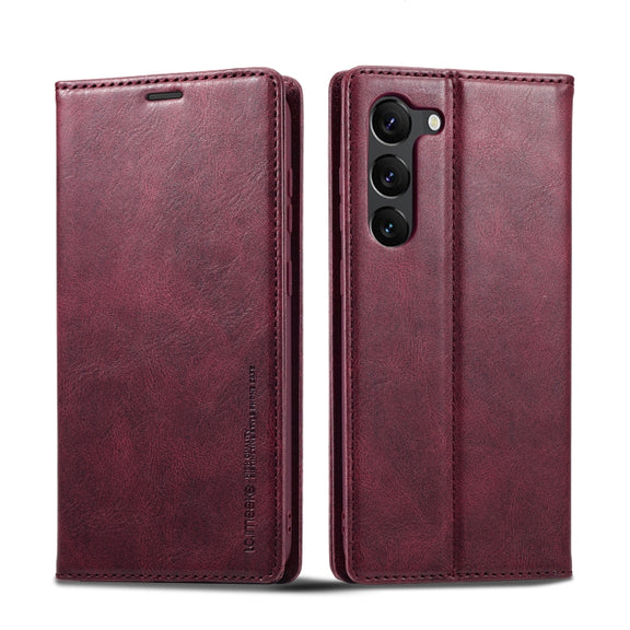 For Samsung Galaxy S24 LC.IMEEKE RFID Anti-theft Leather Phone Case(Red)