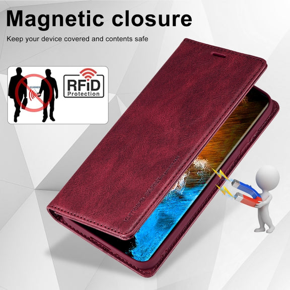 For Samsung Galaxy S24+ LC.IMEEKE RFID Anti-theft Leather Phone Case(Red)
