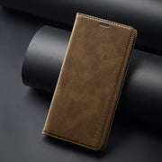 For Samsung Galaxy S24+ LC.IMEEKE RFID Anti-theft Leather Phone Case(Brown)