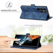 For Samsung Galaxy S24 Ultra 5G LC.IMEEKE Strong Magnetism Microfiber Leather Phone Case(Blue)