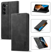 For Samsung Galaxy S24 5G LC.IMEEKE Strong Magnetism Microfiber Leather Phone Case(Black)