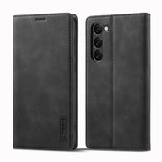 For Samsung Galaxy S24 5G LC.IMEEKE Strong Magnetism Microfiber Leather Phone Case(Black)