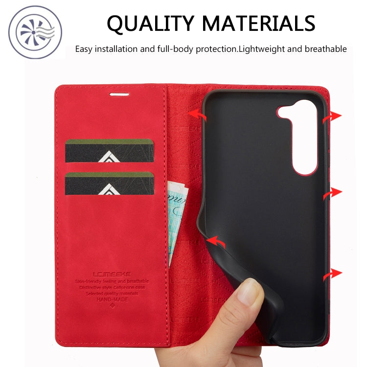 For Samsung Galaxy S24 5G LC.IMEEKE Strong Magnetism Microfiber Leather Phone Case(Red)