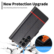 For Samsung Galaxy S24 Ultra 5G LC.IMEEKE Carbon Fiber Leather Phone Case(Horizontal Black)