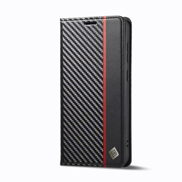 For Samsung Galaxy S24 5G LC.IMEEKE Carbon Fiber Leather Phone Case(Vertical Black)