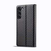 For Samsung Galaxy S24 5G LC.IMEEKE Carbon Fiber Leather Phone Case(Vertical Black)