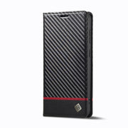 For Samsung Galaxy S24 5G LC.IMEEKE Carbon Fiber Leather Phone Case(Horizontal Black)