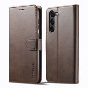For Samsung Galaxy S24 5G LC.IMEEKE Calf Texture Leather Phone Case(Coffee)
