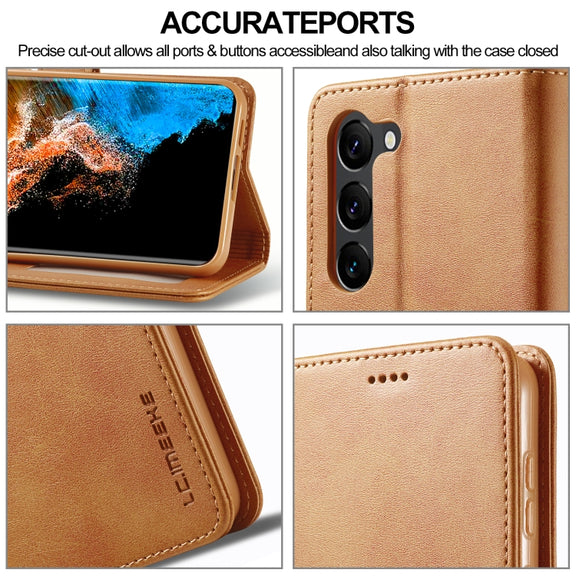 For Samsung Galaxy S24 5G LC.IMEEKE Calf Texture Leather Phone Case(Brown)