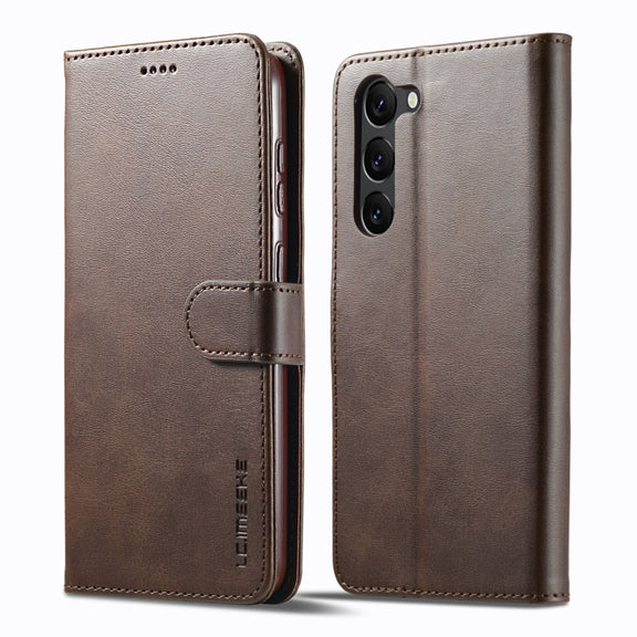 For Samsung Galaxy S24+ 5G LC.IMEEKE Calf Texture Leather Phone Case(Coffee)