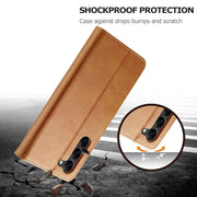 For Samsung Galaxy S24+ 5G LC.IMEEKE Calf Texture Leather Phone Case(Brown)