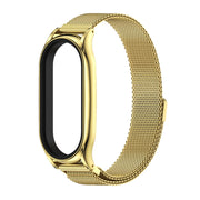 For Xiaomi Mi Band 8 Mijobs Plus Case Milan Magnetic Stainless Steel Watch Band(Gold)