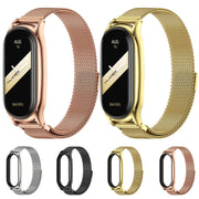 For Xiaomi Mi Band 8 Mijobs Plus Case Milan Magnetic Stainless Steel Watch Band(Black)