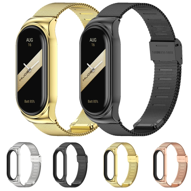 For Xiaomi Mi Band 8 Mijobs CS Case Milan Buckle Metal Watch Band(Silver)