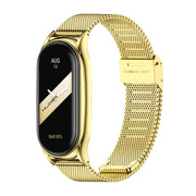 For Xiaomi Mi Band 8 Mijobs Plus Case Milan Buckle Metal Watch Band(Gold)