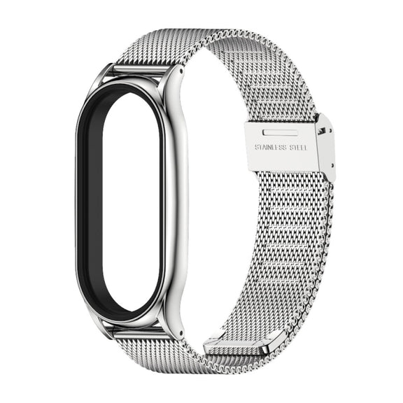 For Xiaomi Mi Band 8 Mijobs Plus Case Milan Buckle Metal Watch Band(Silver)