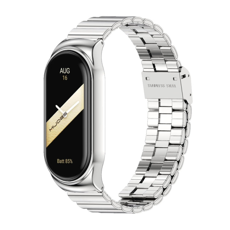 For Xiaomi Mi Band 8 Mijobs CS Case Bamboo Buckle Metal Watch Band(Silver) - free shipping - PMc TechLife - Order now!